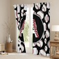 thumbnail image 3 of Homewish Baseball Initial Letter Black Out Curtains, Cartoon Monogrammed A Curtains Pack of 2 (42x63 Each), Kawaii Ball Print Bedroom Curtains, Blackout Curtains Home Decor, 3 of 6