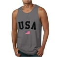 thumbnail image 2 of WREESH Patriotic Fitness Tops Men's Round Neck Graphic Tank Top Summer Casual Fashion Shirts Dark Gray, 2 of 4