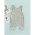 thumbnail image 4 of Cenuakty Baby Summer Suspenders Jumpsuit, Toddlers Solid Color Sleeveless Short Rompers for Girls, Boys, 0-3 Years, 4 of 8