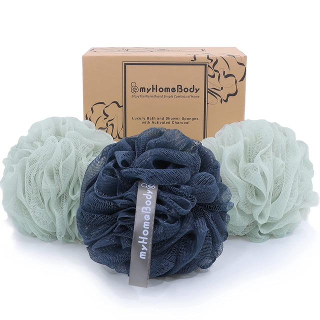 Exfoliante corporal Loofah Sponge MyHomeBody, grande, 70 g, paquete de 3