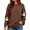 1Brown, variant on Xijirk Women Crew Neck Sweatshirt Spooky Season Text Smiley Face Ghost Sleeve Print Long Sleeve Loose Fit Pullover Top for Halloween Fall Holiday Wear,Red,S