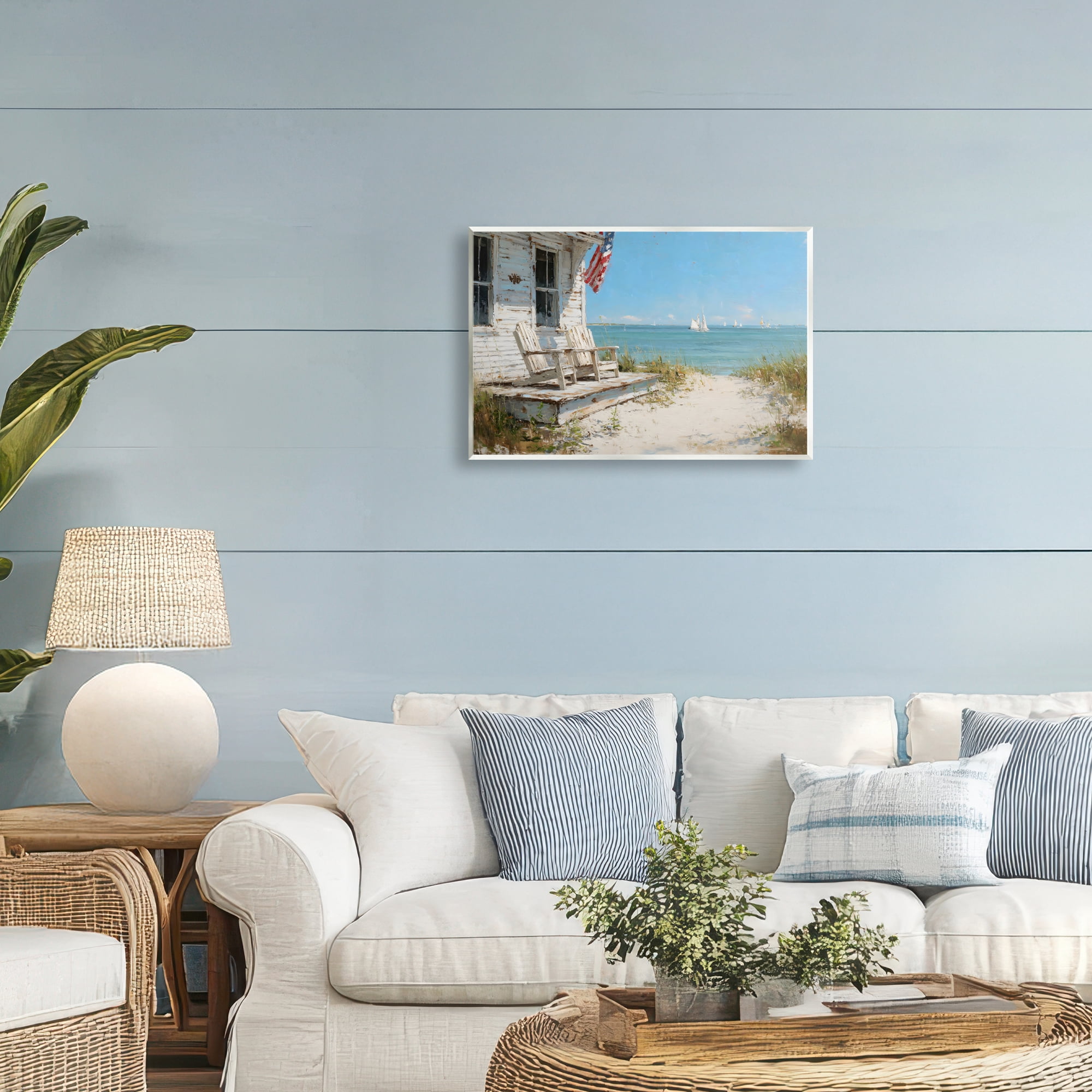 Stupell Industries By The Ocean Cottage Retreat Wall Plaque Art, design by Petal Prints Design