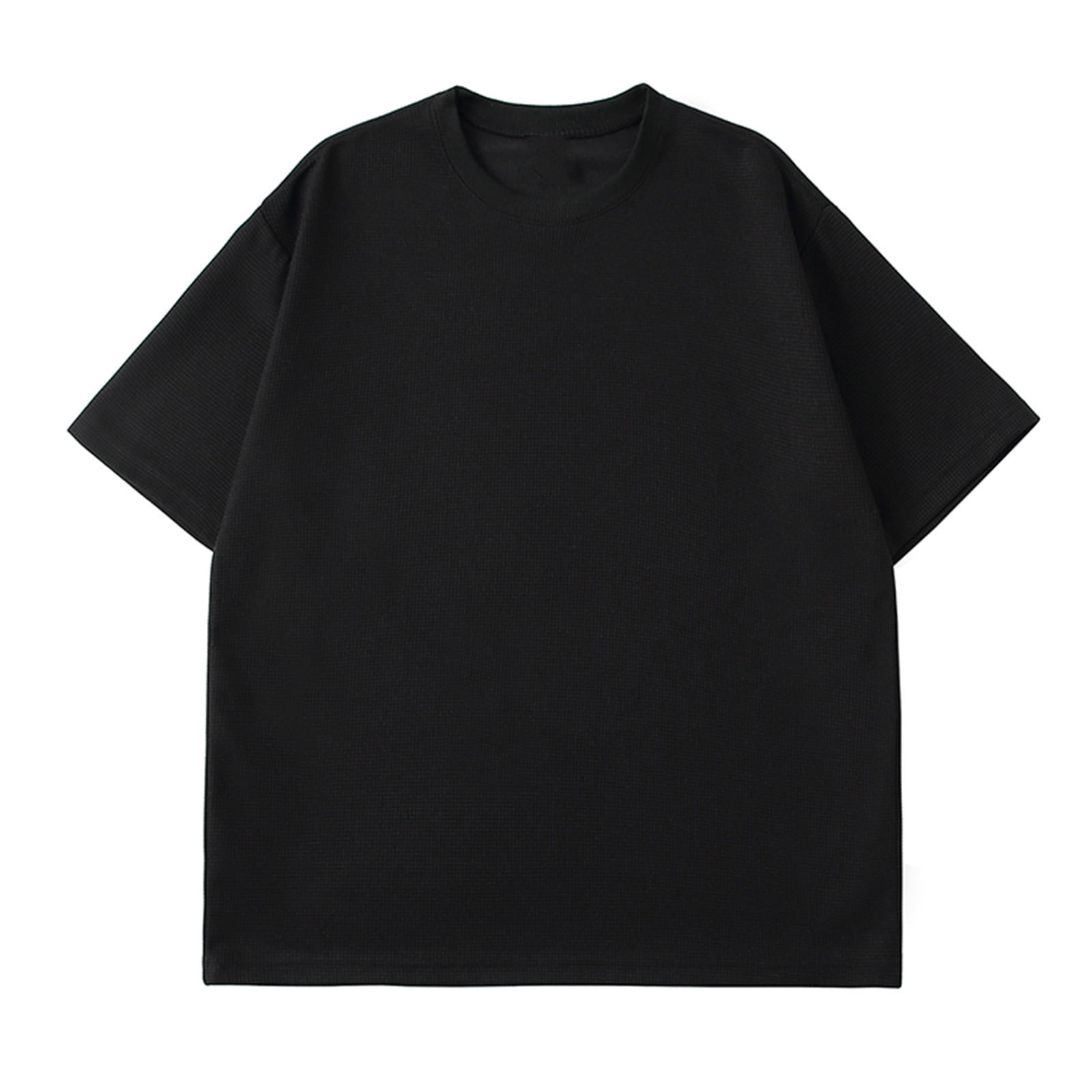 T-shirt Homme à Manches Longues Style Henley – Col Rond, 3 Boutons, Poche Poitrine, Couleur Unie Noir