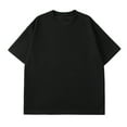 thumbnail image 2 of CFLVAEK Waffle Knit Tops for Men Oversized Round Neck t sHIRTS Big and Tall Short Sleeve Pullover Top Summer Casual Solid Color Tshirts Black XXXXXL, 2 of 4