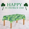thumbnail image 4 of St. Patrick's Day Tablecloths Green Shamrocks Tablecloth Stain Resistant Plastic Tablecloth Waterproof Rectangle Table Cover Irish Party Lucky Clover Table Covers for Dining Party Decor, 4 of 6