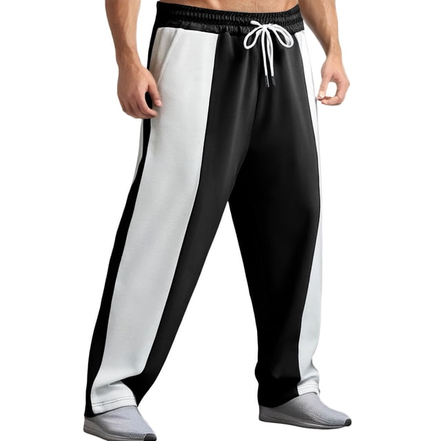 Zszcpp Jogging Pants For Men Leisure Sports Loose Waist Jogging Patchwork Color Active Trousers Casual Trouser