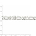 thumbnail image 4 of Solid 925 Sterling Silver 8.5mm Flat Figaro Chain Bracelet - with Secure Lobster Lock Clasp 7", 4 of 5