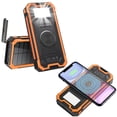 thumbnail image 2 of Banco de energía solar inalámbrico 30000 mAh Cargador solar impermeable DP Carga rápida con linternas LED Paquete de batería externa para acampar al aire libre, 2 of 5