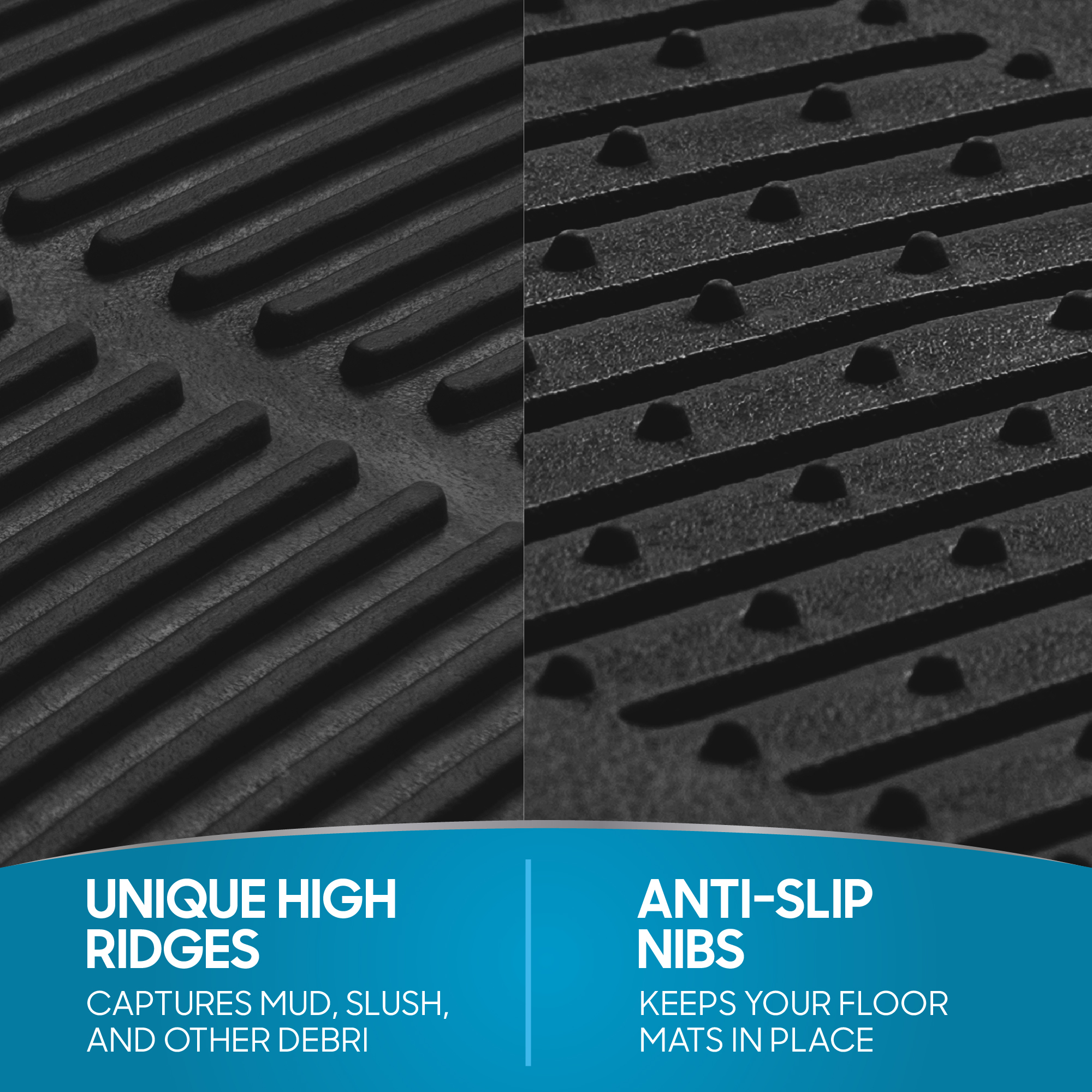 BDK Black All-Weather Rubber Floor Mats, Set of 4, Trimmable photo 6