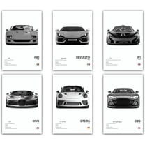 Sports Car Poster Supercar Canvas Prints Black and White Racing Car Wall Decoration Modern Car Wall Art for Boys Home Bedroom Office Dorm Room Decoration 8x10 inch Unframed
