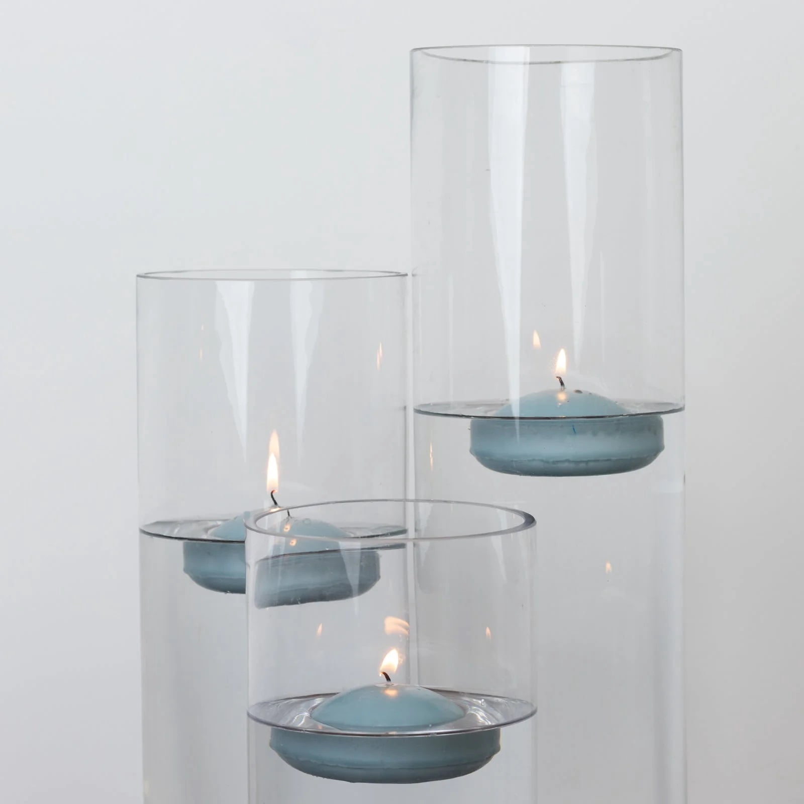 Balsa Circle 12 Dusty Blue 3 in Round Unscented Floating Candles Dripless Wax Discs Party Wedding Table Centerpieces Event Decorations Supplies