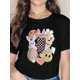 thumbnail image 1 of Women's Easter Bunny Graphic Tee - Casual Crew Neck, Short Sleeve Top for Spring & Summer, Breathable Polyester, Print T-shirt, Clothing Tee For Adult, Men, Women, Teen, Teenager, Adolescent, Youth, 1 of 8