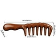 thumbnail image 2 of Wide Tooth Wood Comb Detangling Hair Brush for Curly Hair No Static Natural Sandalwood Comb Smooth Styling Gentle on Scalp, 2 of 8