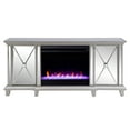 thumbnail image 4 of SEI Furniture Toppington Mirrored Media Console Color Changing Electric Fireplace, Silver, 4 of 4