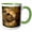 Green/White, variant on 3drose, Usa, Minnesota, Pine County. Captive Red Fox Drinking., 11oz Two-tone Black Mug