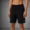 thumbnail image 6 of Men's Athletic Quick Dry Shorts, Lightweight Running Workout Casual Gym Outdoor Activities Shorts with Zipper Pockets, Black, 6 of 6
