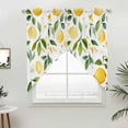 thumbnail image 2 of Swag Valance Curtains for Windows, Yellow Lemon Light Filtering Kitchen Curtains with Rod Pocket, White Flowers Botanical Fruit Decorative Window Treatment Valances for Living Room, 28x36 - 2 PCS, 2 of 9