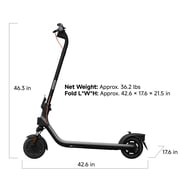 Segway E2 Plus II Electric Scooter, 15 mph Max Speed, 16 Miles Max Range, Teens and Adults, Black