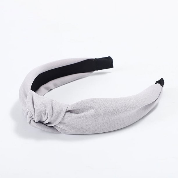 Versión de banda para el cabello de sarga de color sólido, temperamento simple, ala ancha, anudada, horquilla de presión para mujer, diadema transpirable