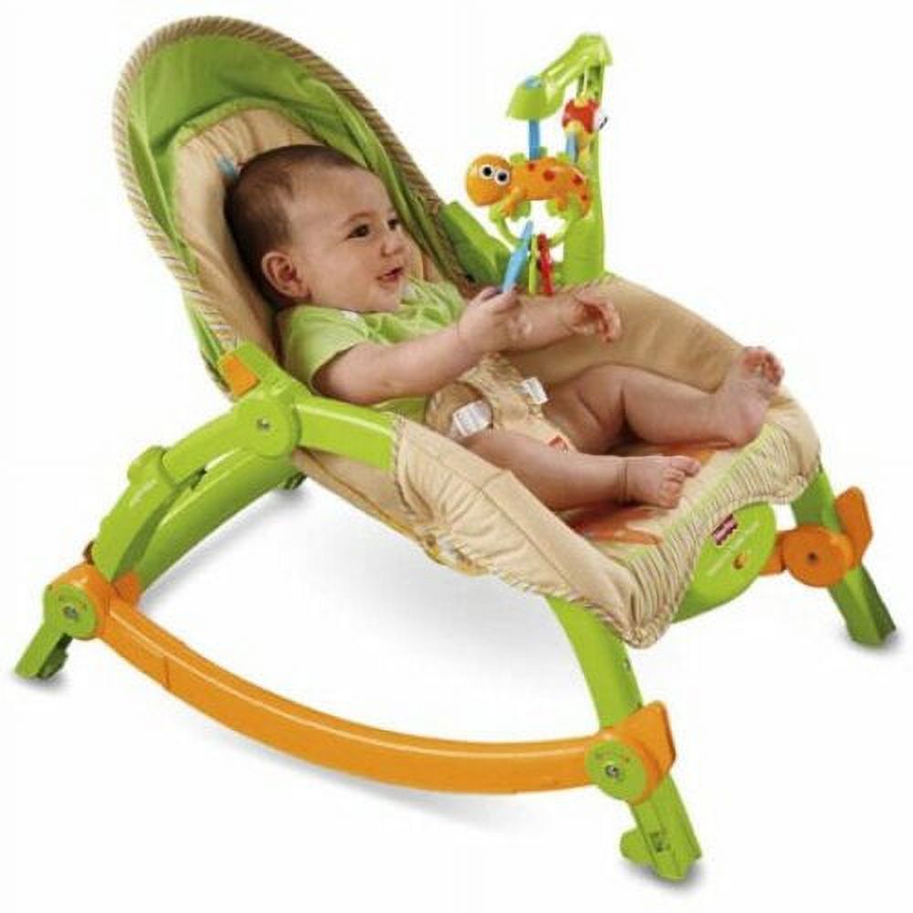 Fisher-Price Newborn-To-Toddler Portable Rocker, Green & Orange - image 4 of 6