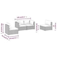 thumbnail image 6 of vidaXL 4 Piece Patio Lounge Set with Cushions Poly Rattan Black, 6 of 9