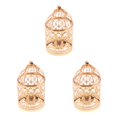 thumbnail image 2 of Guardoinrt Electroplated Metal Birdcage Shape Tea Light B- Candle Holder Rose Gold Type A 3Set, 2 of 6