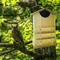 thumbnail image 6 of Japanese Cedar Wooden Owl Houses, Bark Front, 6 of 17