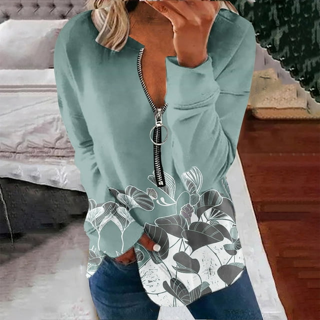 Chandails à Capuchon de Mode pour Femmes 2023 Hauts Automne Manches Longues Chandail Ample Chemise Habillée Décontractée Dames Chandails en Molleton à Rayures Col Rond 50 % de Rabais Liquidation Costumes Halloween/noël