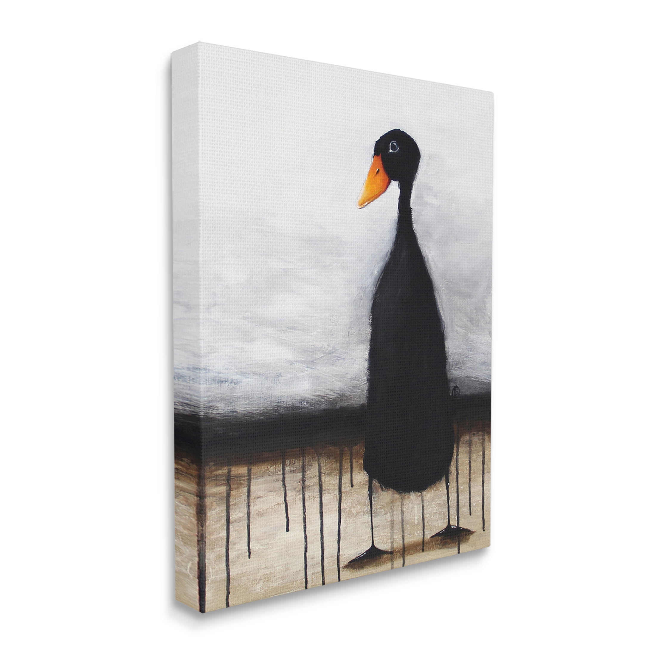 Stupell Industries Urban Black Duck Drip Painting Gallery Wrapped Canvas Print Wall Art, Design by Lucia Stewart