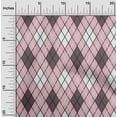thumbnail image 1 of oneOone Cotton Silk Pastel Pink Fabric Argyle Check Sewing Material Print Fabric By The Yard 42 Incheses Wide, 1 of 4