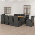 thumbnail image 1 of vidaXL 11 Piece Outdoor Dining Set with Cushions Poly Rattan Black, 1 of 5