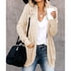 thumbnail image 2 of Cárdigan Manga Larga Bolsillo Color Puro Moda Casual Dobladillo Curvo Tops para Mujer Albaricoque S, 2 of 6