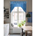 thumbnail image 4 of Modern Blue Swag Valances for Windows, Small Curtains Drapes, Abstract Diamond Luxury Gradient Kitchen Window Curtains Over Sink Rod Pocket Window Treatment Valance for Bedroom/Bathroom 56"x36", 4 of 5
