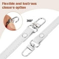 thumbnail image 5 of Uxcell 2 Pcs Metal PU Leather Purse Handle Strap Replacement for DIY Women Clutch Bag Handbags White 13 inch, 5 of 7