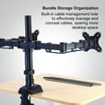 thumbnail image 4 of Support de Bras pour Moniteur Double PM50 - Support de Bureau en Alliage d'Aluminium Ajustable avec Rotation à 360°, Inclinaison et Réglage de la Hauteur pour Écrans de 17 à 32 Pouces, Installation à Pince en C, Gestion des Câbles, Capacité de 19,8 Lb -, 4 of 6