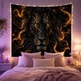 thumbnail image 2 of Black Lion Face With Molten Gold Cracks, Mysterious Fantasy Style For Lion Lovers, Wildlife Wall Art, Housewarming Gift, Tapestry Wall Hanging For Bedroom, Living Room And Dorm, 2 of 7