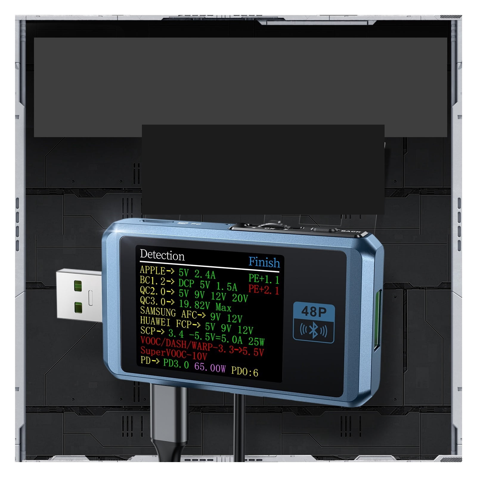 USB Tester Voltmeter Ammeter TYPE-C Fast Charge Detection Trigger Capacity Ripple Measurement With CNC Metal Shell ,Live Data