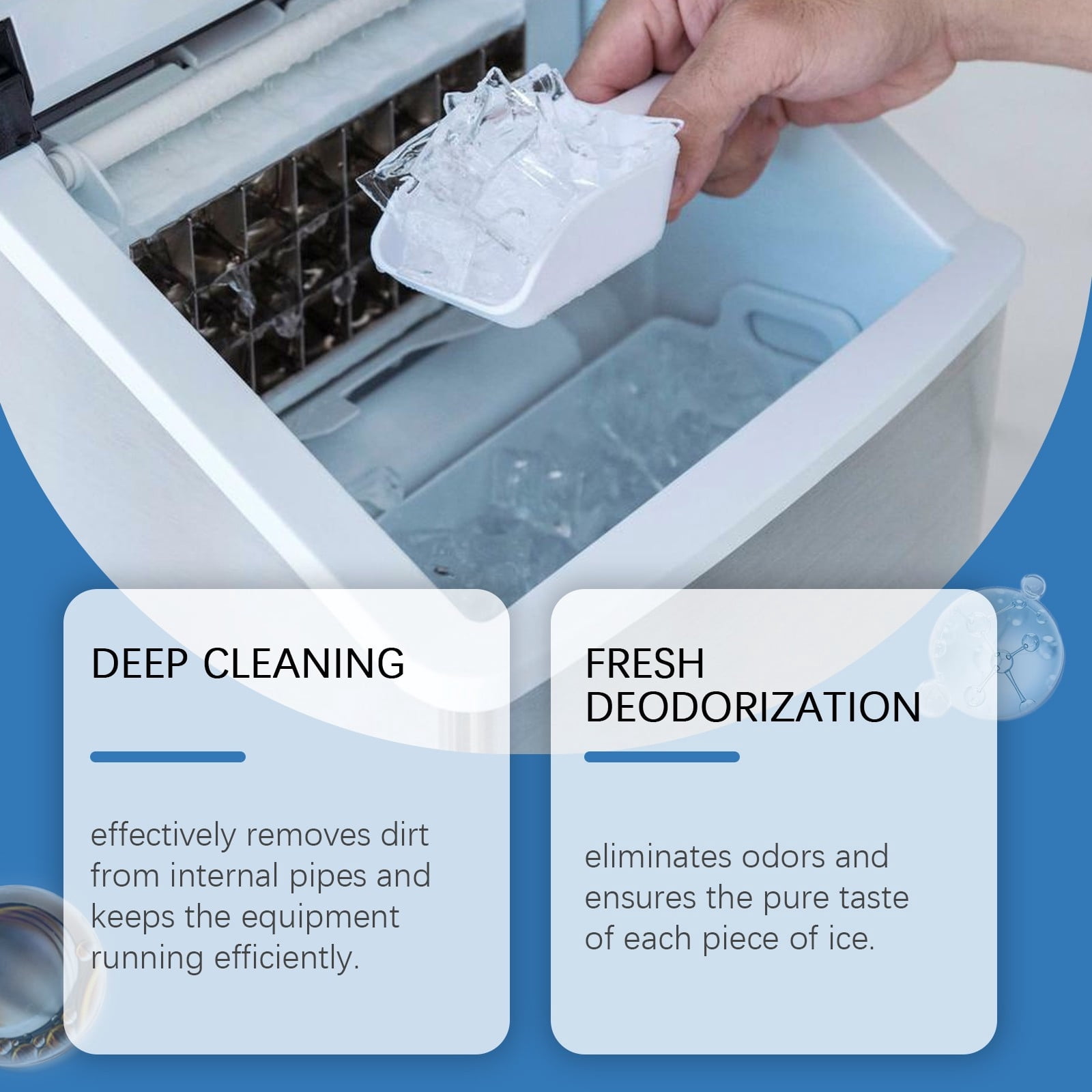 Cadorn 3 Boxes (12pcs/Box) Efficient Ice Maker Clean Sheets - Descaling, Deodorizing, Extend Ice Maker Life