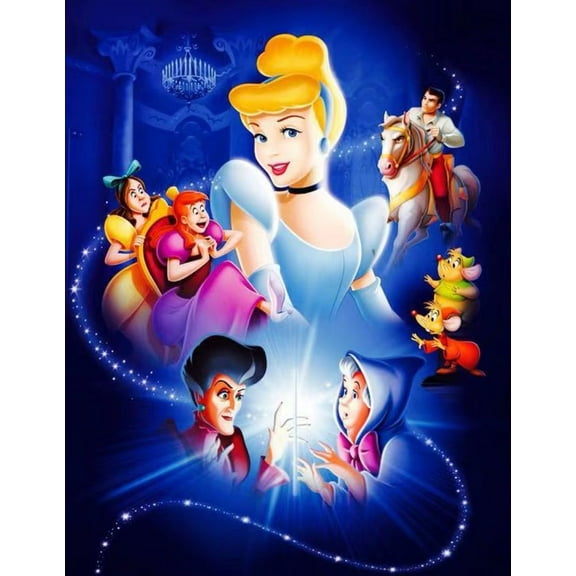 Diamond Painting Kits for Adults, Diamond Painting Stitch Gem Art Craft DIY Home Wall Decor 12x16inch (Cinderella Diamond Painting)