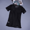 thumbnail image 2 of TiaoBug Men's See Through Fishnet Mesh Short Sleeve T-Shirt Sport Tank Undershirt Black L, 2 of 7