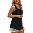 thumbnail image 4 of TAGOLD Womens Plus Size Casual Tops, Womens Summer Short Sleeve Tops,Women's New Solid Color Round Neck Camisole Sleeveless, 4 of 5