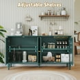 thumbnail image 2 of MROJISC Mid-Century 58" Buffet Cabinet Sideboard with Storage, 4 Doors with Adjustable Shelves, Green, 2 of 9