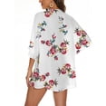 thumbnail image 2 of Womens Cardigan Summer Floral Printed Puff Sleeve Chiffon Kimono Loose Cover Up Casual Blouse Tops Cardigan Sweaters for Women, 2 of 6