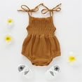 thumbnail image 3 of Trendy Baby Girl Sleeveless Linen Romper Jumpsuit Stylish Backless Outfit for, 3 of 3