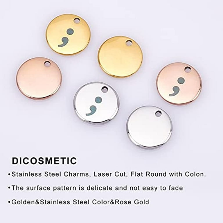 Wholesale DICOSMETIC 12Pcs 3 Colors Rose Flower Charms Stainless