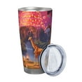 Cauagu Lantern Giraffes Magical Forest Pattern 20oz Tumbler,Stainless