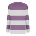 thumbnail image 5 of Xfvqtps Scrub Tops for Women Striped Soft V-Neck Long Sleeve Scrubs Comfortable Lightweight Nursing Uniforms Casual Fashion Striped Nursing Top Working Uniforms with Pockets Purple, 5 of 5