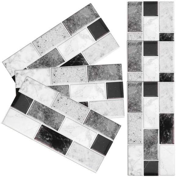 SKISUNO PVC Peel Stick Wallpaper Tiles Assorted Colors Self Adhesive for Kitchen Walls Bathroom Fireplace Decor