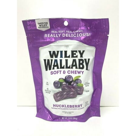 Wiley Wallaby Huckleberry Licorice - Soft & Chewy Vegan Fat Free - 2 - 10oz Bags
