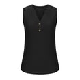 thumbnail image 5 of XuJwPNcy Tank Tops for Women Trendy Hollow out V Neck Blouses Loose Button down Sleeveless T Shirts, 5 of 7